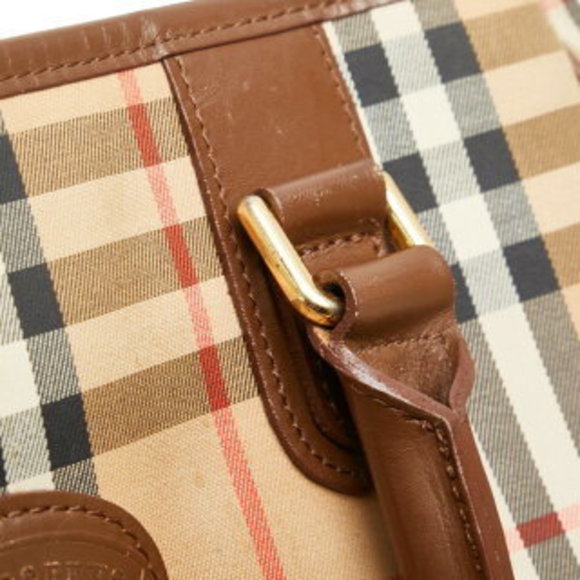 Burberry Nova Check Shadow Horse Tote Bag Handbag Beige Multicolor - Picture 6 of 10